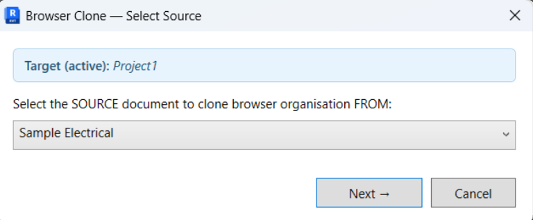 Source project picker